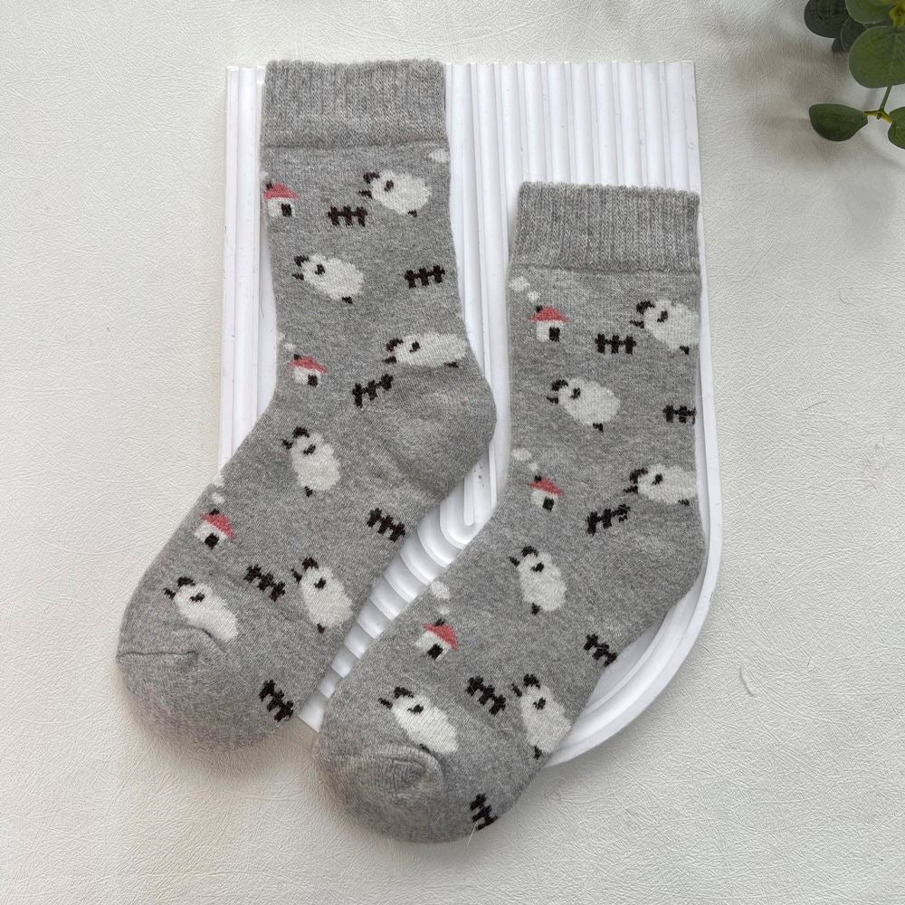 Light Grey Sheep Wool Blend Socks
