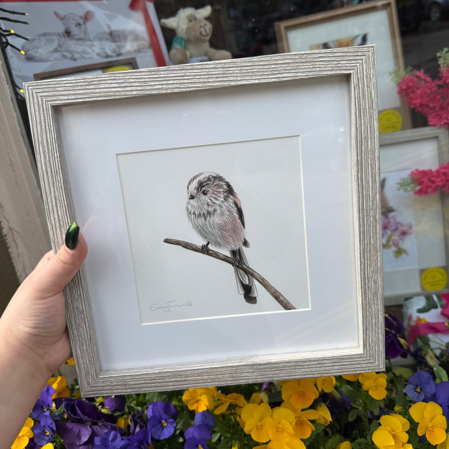 Framed Mini Long Tailed Tit Original