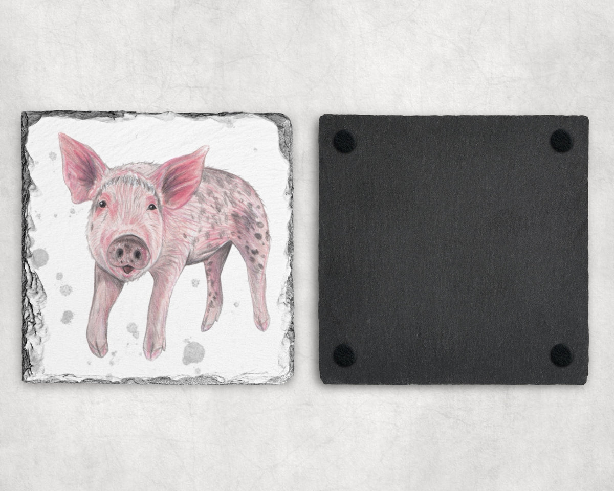 Preorder - Pig Slate Coaster