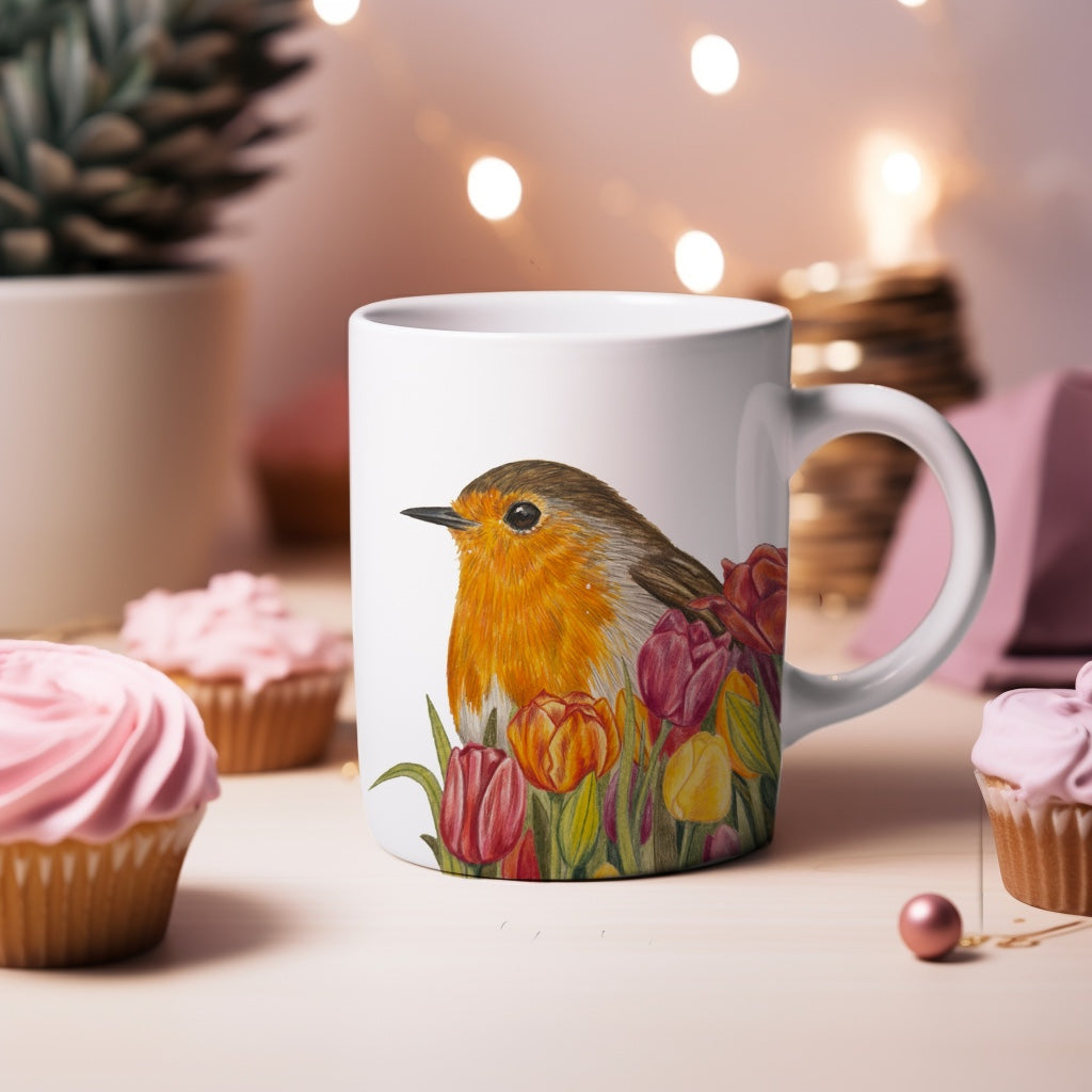 Tulip Robin Mug