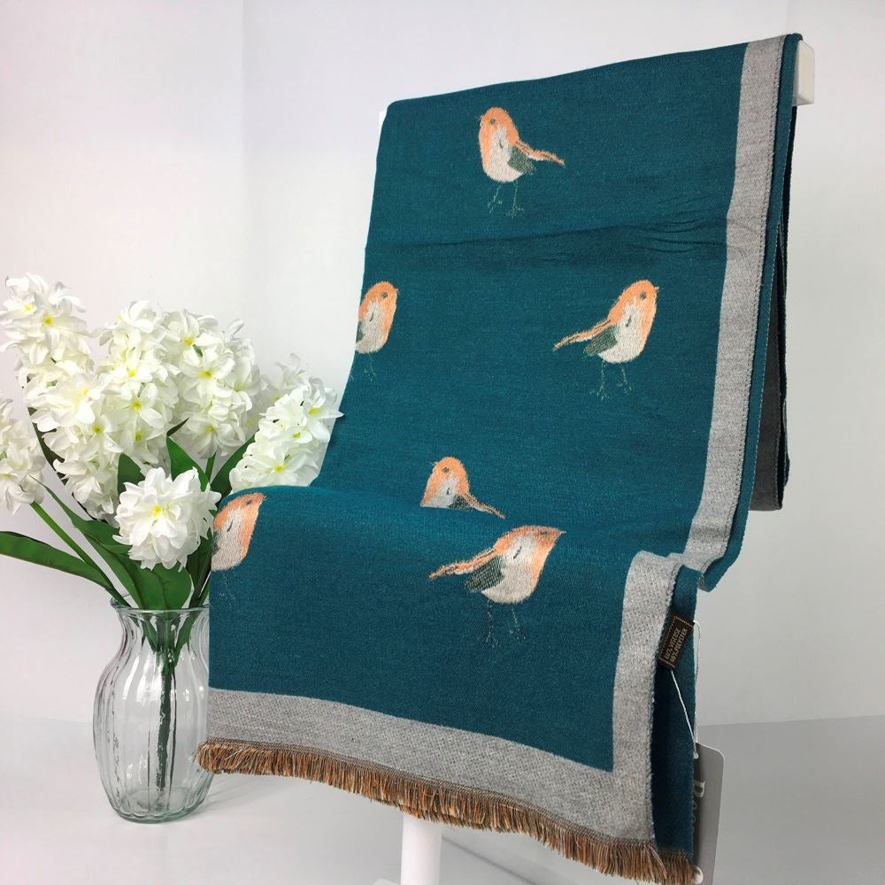 Teal Robin Scarf