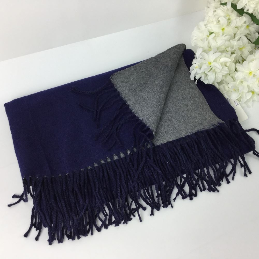 Scarf Navy and Grey Reversible