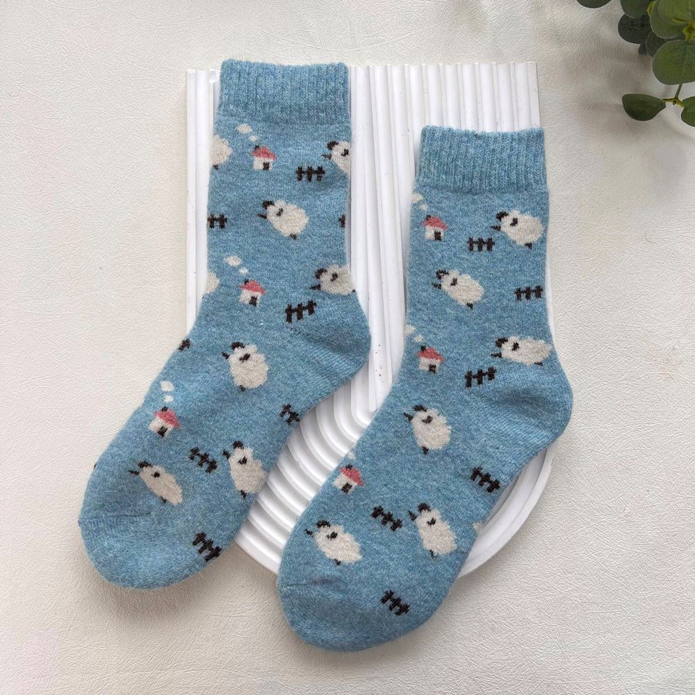 Blue Sheep Wool Blend Socks