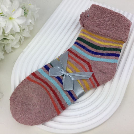 Wool Blend Pink Rainbow Socks