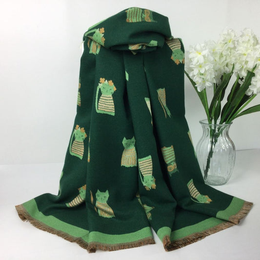Cat Scarf Green