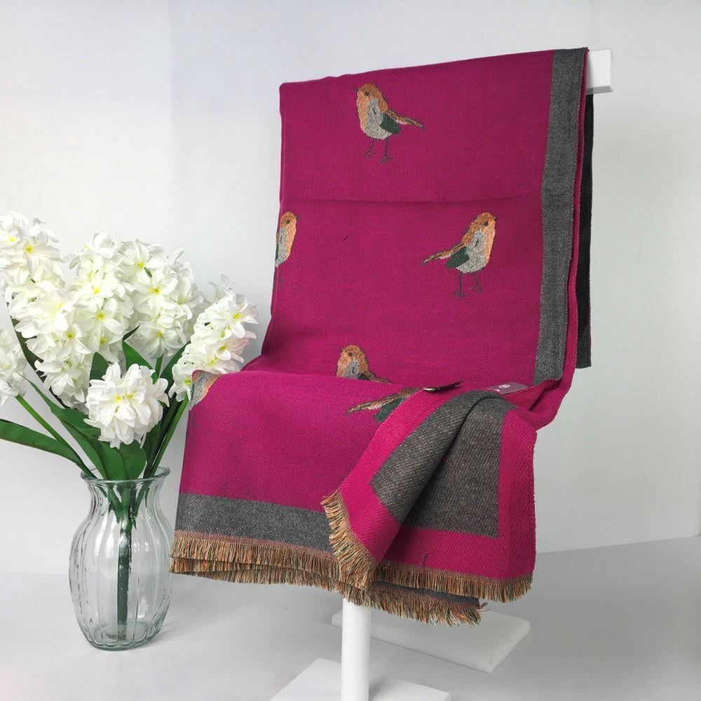 Cerise Pink Robin Scarf