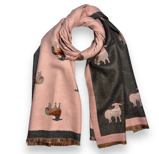 Pale Pink Sheep Scarf