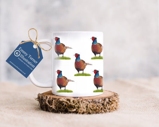 Repeated Print Pheasant Mug