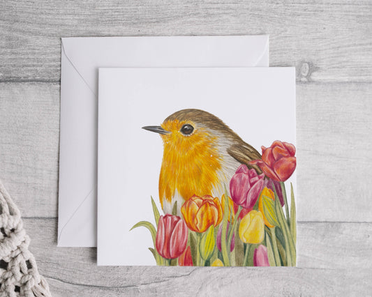 Preorder- Tulip Robin Card