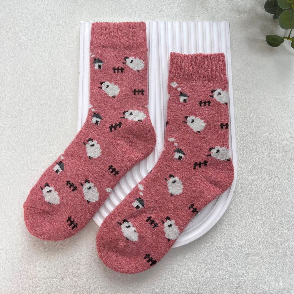 Pink Sheep Wool Blend Socks