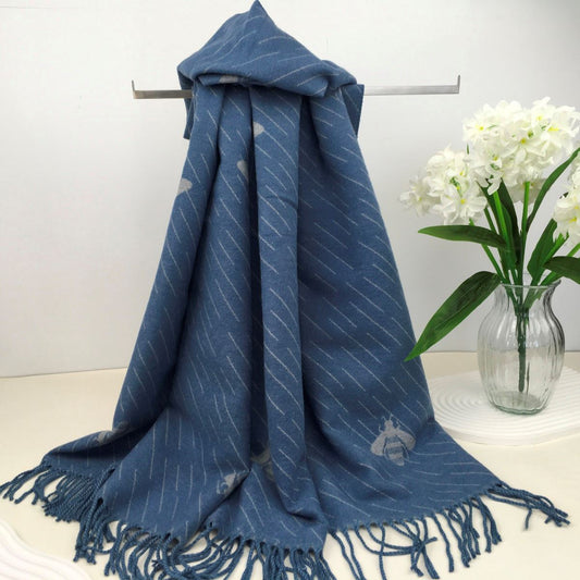 Bee Scarf Blue