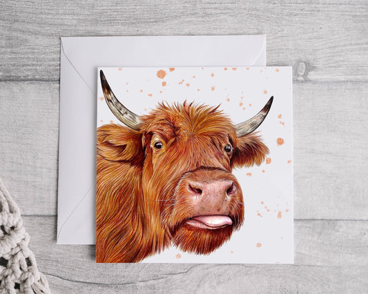 Highland Cow Greetings Card