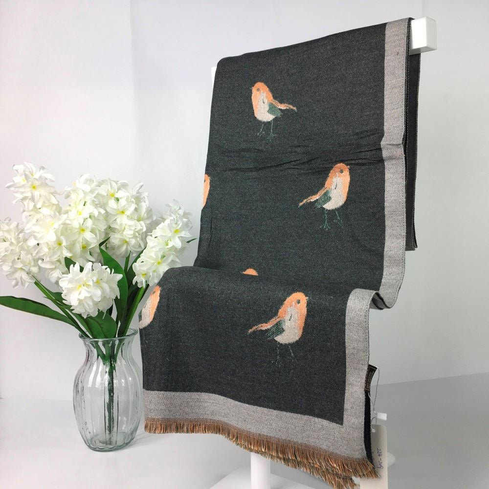 Dark Grey Robin Scarf