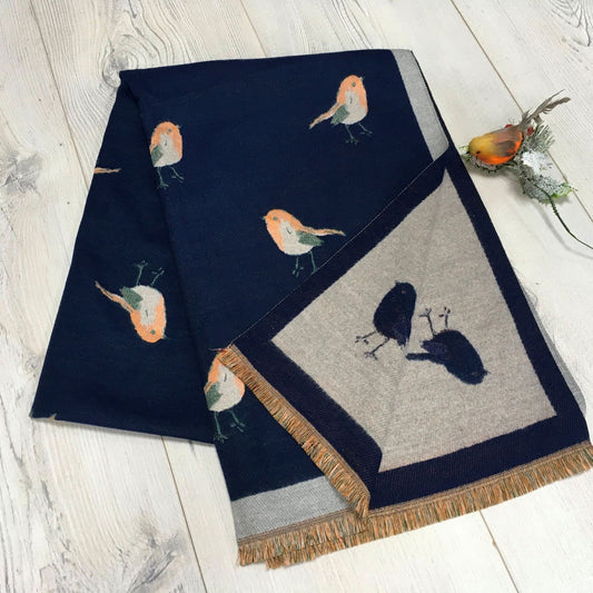 Navy Robin Scarf