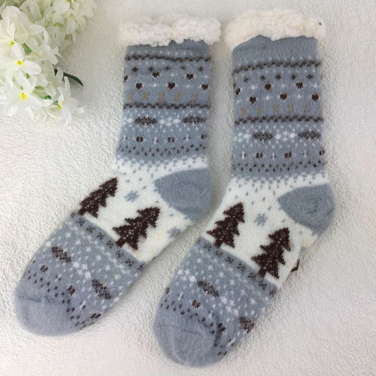 Light Grey Winter Slipper Socks