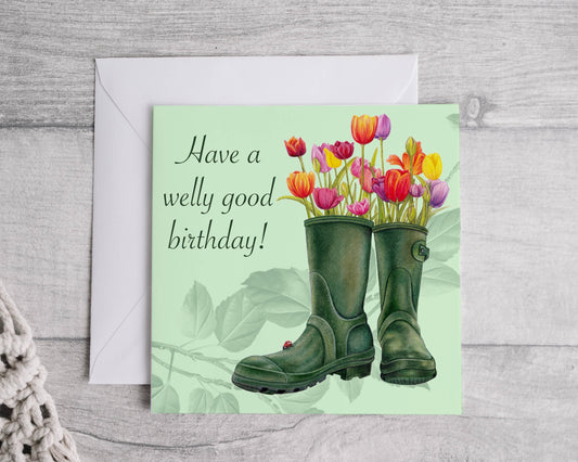 Preorder- welly birthday card