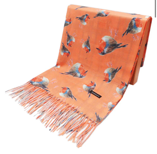 Coral Robin Scarf Reversible