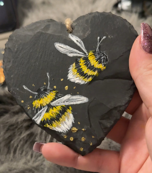 Bee Slate Heart
