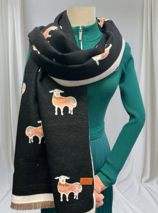 Black Sheep Scarf Reversible