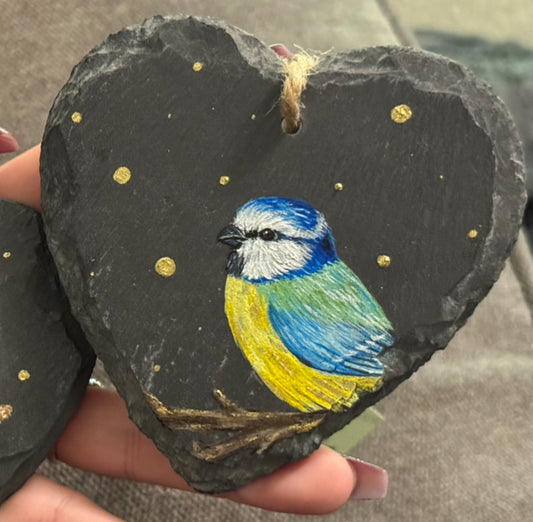 Blue Tit Slate Heart