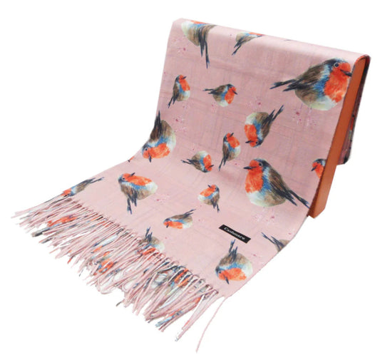 Pink Robin Scarf Reversible