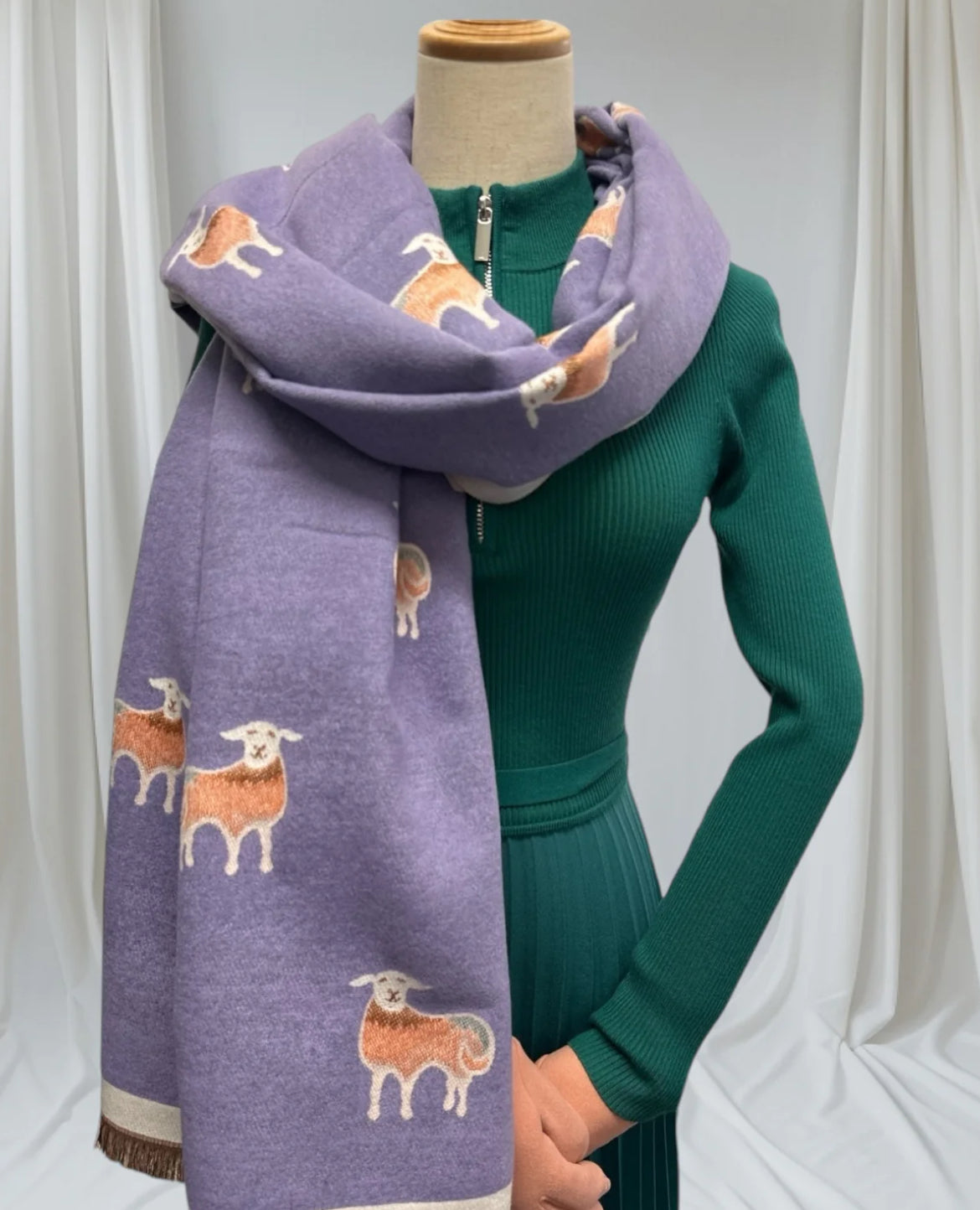 Lilac Sheep Scarf Reversible