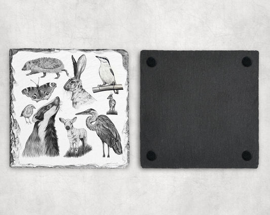 Preorder - British Wildlife Slate Coaster