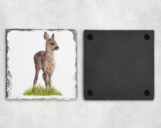 Preorder - Baby Deer Slate Coaster