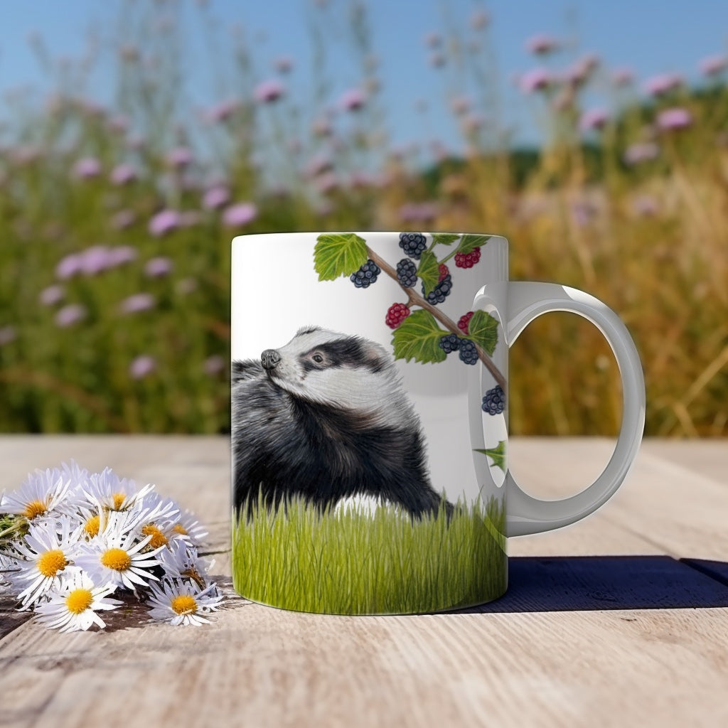 Summer Berries “Blackberry Badger” mug