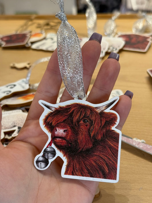 Highland Cow Christmas Decoration