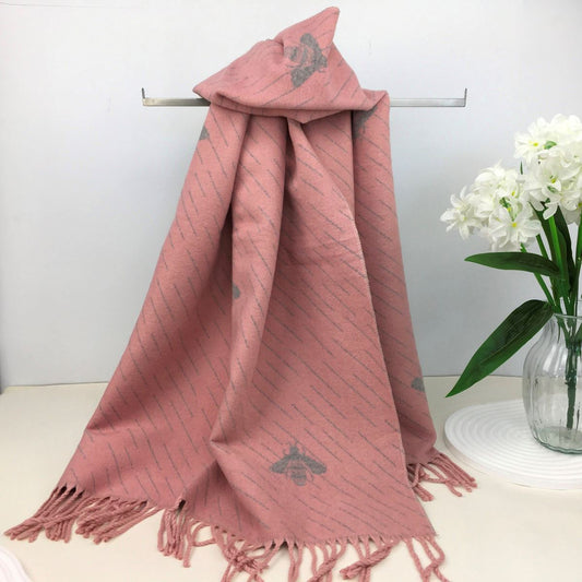 Bee Scarf Pale Pink