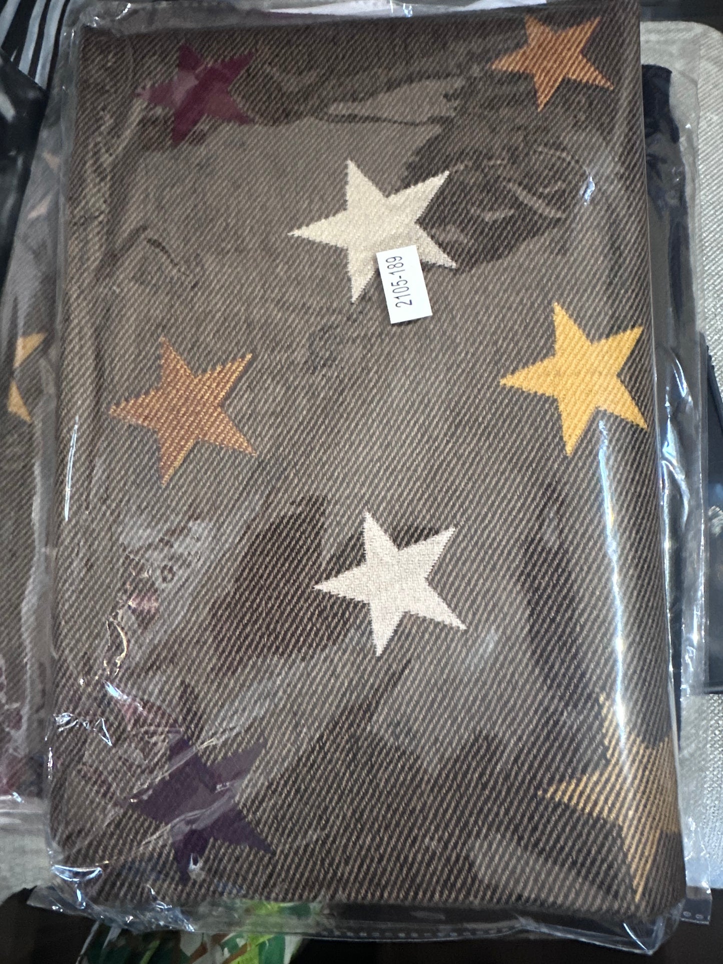 Gold/Brown Large Star Scarf
