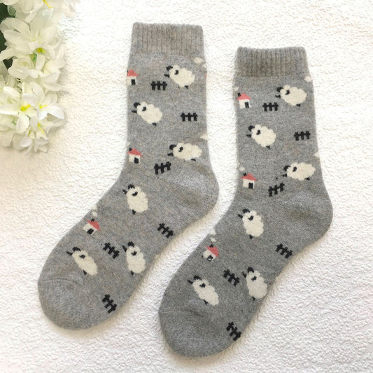 Light Grey Sheep Wool Blend Socks