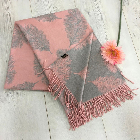 Pale Pink Feather Scarf