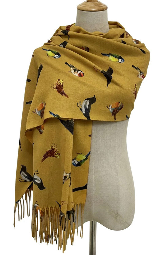 Mustard Yellow British Bird Scarf