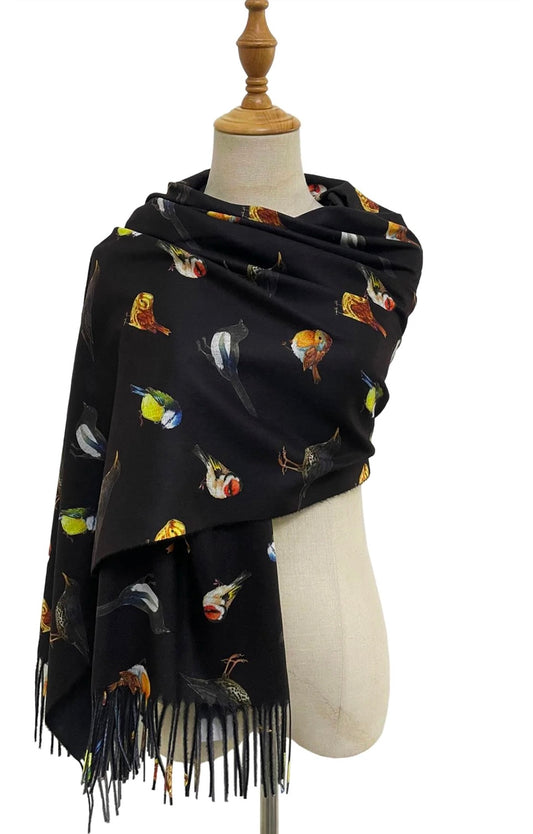 Dark Grey/Black British Bird Scarf