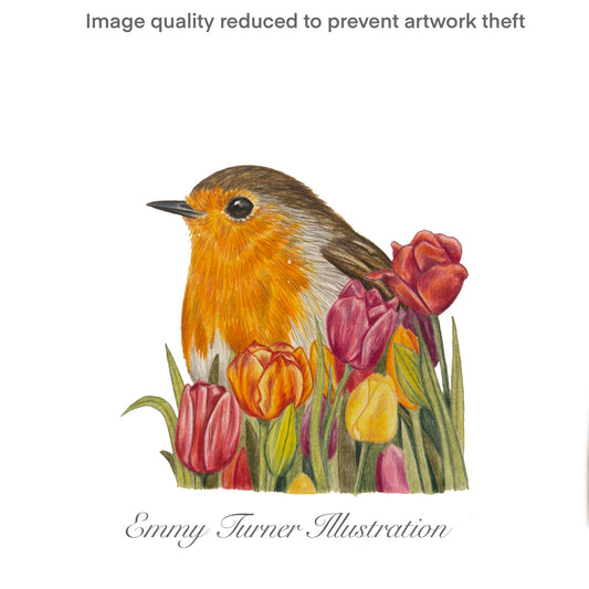 Tulip Robin Print